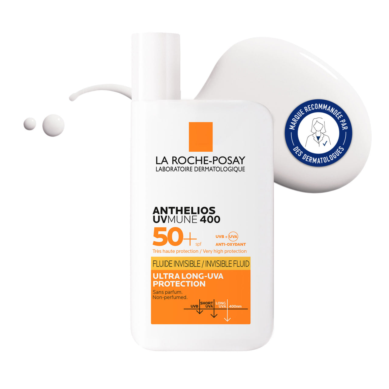 le Fluide Invisible Anthelios UVMUNE 400 SPF50+ de La Roche-Posay.